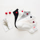 1 Pair New Kawaii Cute Socks Women Red Heart Pattern Soft Breathable Cotton Socks Ankle-High Casual Comfy Socks Fashion Style