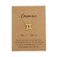 AlphaGal 12 Constellation Pendant Necklace Zodiac Sign Necklace Birthday Gifts Message Card for Women Girl