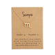 AlphaGal 12 Constellation Pendant Necklace Zodiac Sign Necklace Birthday Gifts Message Card for Women Girl