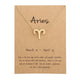 AlphaGal 12 Constellation Pendant Necklace Zodiac Sign Necklace Birthday Gifts Message Card for Women Girl