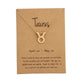 AlphaGal 12 Constellation Pendant Necklace Zodiac Sign Necklace Birthday Gifts Message Card for Women Girl