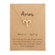 AlphaGal 12 Constellation Pendant Necklace Zodiac Sign Necklace Birthday Gifts Message Card for Women Girl