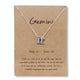 12 Zodiac Sign Gold Card Fashion Jewelry 12 Constellation Pendant Necklace For Women Birthday Gifts