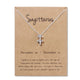 12 Zodiac Sign Gold Card Fashion Jewelry 12 Constellation Pendant Necklace For Women Birthday Gifts