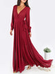 Self Tie Surplice Flowy Maxi Dress