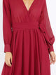 Self Tie Surplice Flowy Maxi Dress