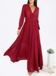 Self Tie Surplice Flowy Maxi Dress