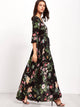 Waist Button Through Floral Maxi Dress