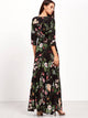 Waist Button Through Floral Maxi Dress