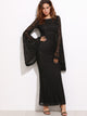 Oversized Bell Sleeve Floral Lace Maxi Dress