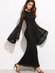 Oversized Bell Sleeve Floral Lace Maxi Dress