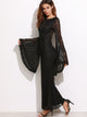 Oversized Bell Sleeve Floral Lace Maxi Dress