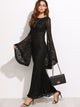 Oversized Bell Sleeve Floral Lace Maxi Dress