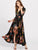 Waist Button Through Floral Maxi Dress