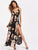 Floral Print High Split Cross Back Cami Dress