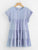 Vertical-Striped Tiered Peasant Frill Dress