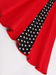 Double-breasted Contrast Polka Dot Flare Dress