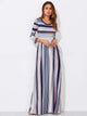 Colorblock Stripe Smock Maxi Dress