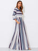 Colorblock Stripe Smock Maxi Dress