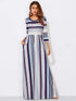 Colorblock Stripe Smock Maxi Dress