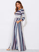 Colorblock Stripe Smock Maxi Dress
