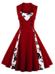 Double-breasted Contrast Polka Dot Flare Dress