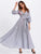 Flower Patch Puff Sleeve Surplice Wrap Dress