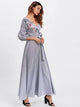 Flower Patch Puff Sleeve Surplice Wrap Dress