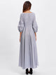 Flower Patch Puff Sleeve Surplice Wrap Dress