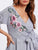 Flower Patch Puff Sleeve Surplice Wrap Dress