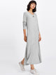 Side Slit Marled Knit Maxi Tee Dress
