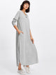Side Slit Marled Knit Maxi Tee Dress