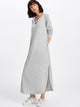 Side Slit Marled Knit Maxi Tee Dress