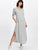 Side Slit Marled Knit Maxi Tee Dress