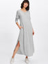Side Slit Marled Knit Maxi Tee Dress