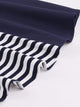 Contrast Striped Button Detail Flare Dress