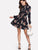  Tie Neck Flower Print Dress
