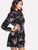  Tie Neck Flower Print Dress