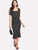Self Tie Shoulder Polka Dot Ruffle Hem Dress