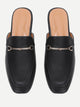 Metal Detail Square Toe PU Flats