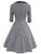 Shawl Collar Double-breasted Houndstooth Flare Dress