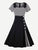 Contrast Striped Button Detail Flare Dress