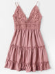 Lace Panel Tiered Seam Cami Dress