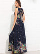 Flounce Detail Tie Back Floral Maxi Dress