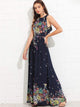 Flounce Detail Tie Back Floral Maxi Dress