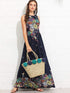 Flounce Detail Tie Back Floral Maxi Dress