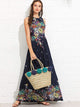 Flounce Detail Tie Back Floral Maxi Dress