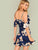 Flounce Cold Shoulder Ruffle Hem Floral Dress