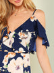Flounce Cold Shoulder Ruffle Hem Floral Dress