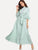 Scalloped Laser Cut Self Belted Maxi Dress